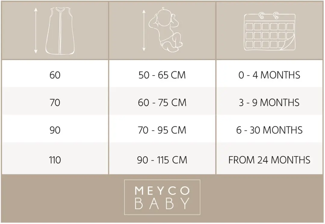 Meyco Baby Uni Zomerslaapzak Soft Sand 70cm 0.5 TOG