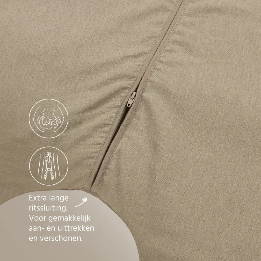 Meyco Baby Studio Collection Linnen Slaapoverall Jumper - Taupe 80cm