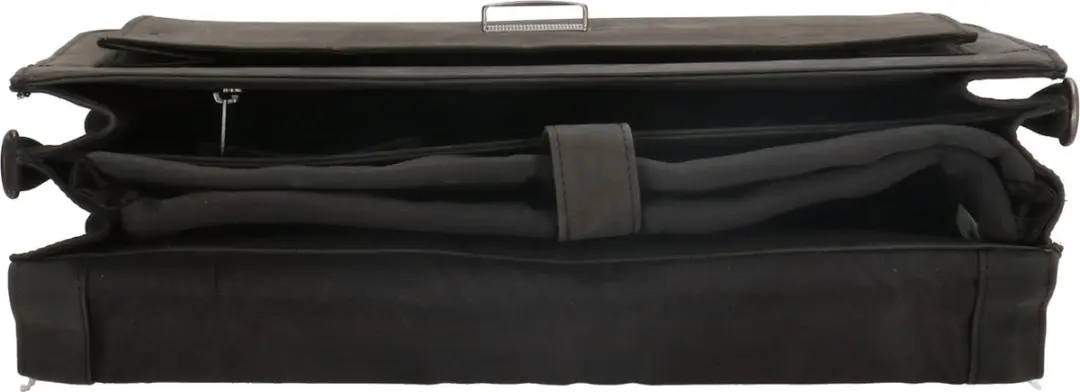 Old West Beagles Laptoptas 17,3" - Zwart - 100% Leer - 6 Vakken