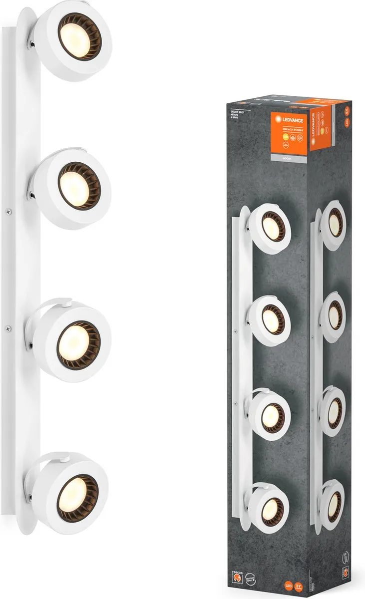 LEDVANCE Decor Spot Venus White 4 Spot - 21W 910lm Warm Wit