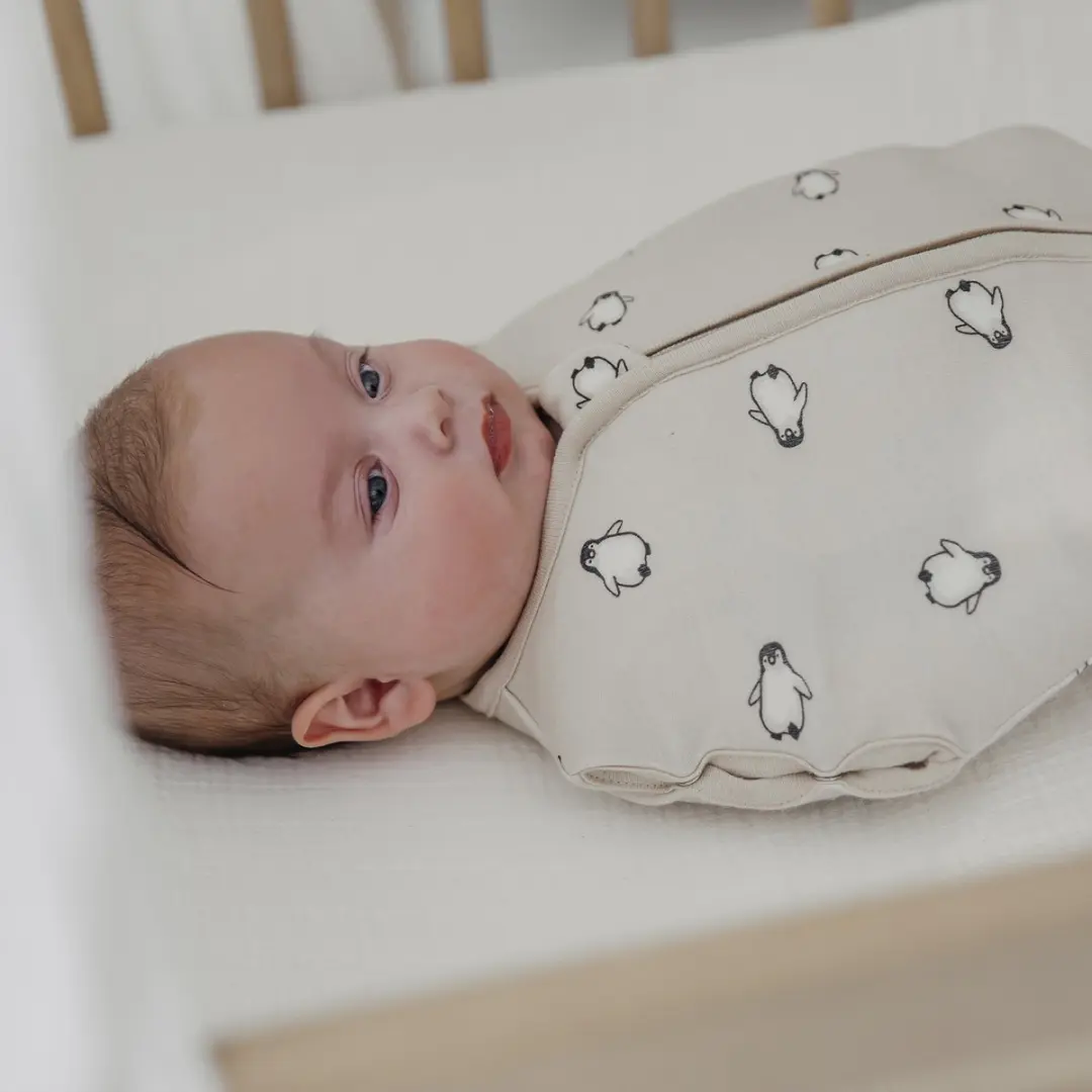 Meyco Baby Penguin Cocoon Inbakerslaapzak Soft Sand - 4-8 maanden