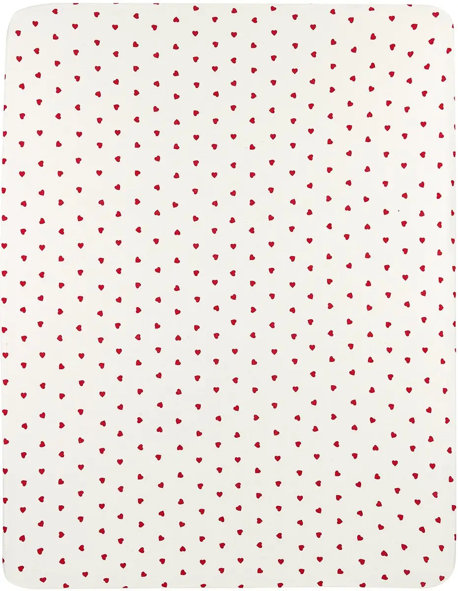 Meyco Baby Sweet Heart Boxmatrashoeslaken - 75x95cm - Wit/Rood
