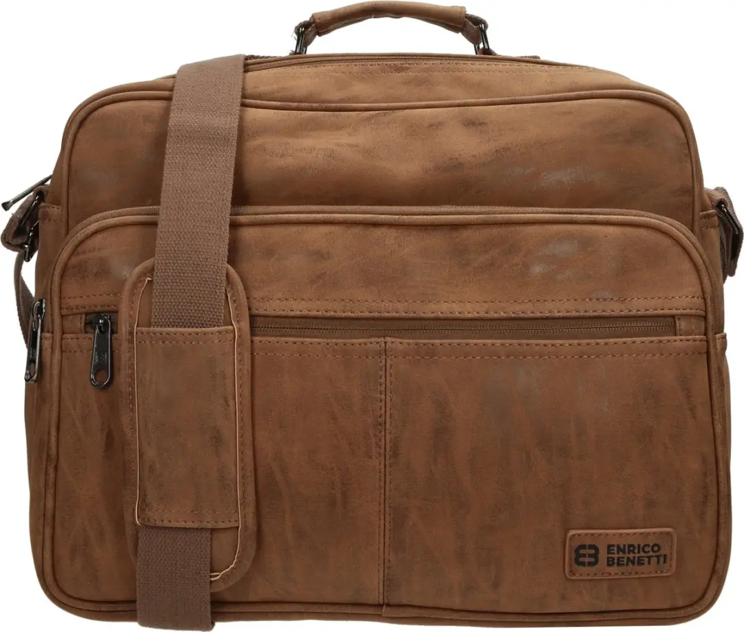 Enrico Benetti Rotterdam Lederlook Laptoptas 66621 - 15" - 20L - Camel