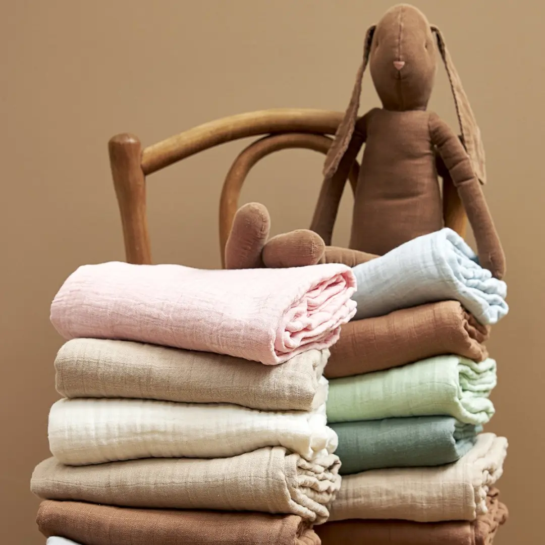 Meyco Baby Uni Swaddle 2-pack - 120x120cm - Offwhite/Sand