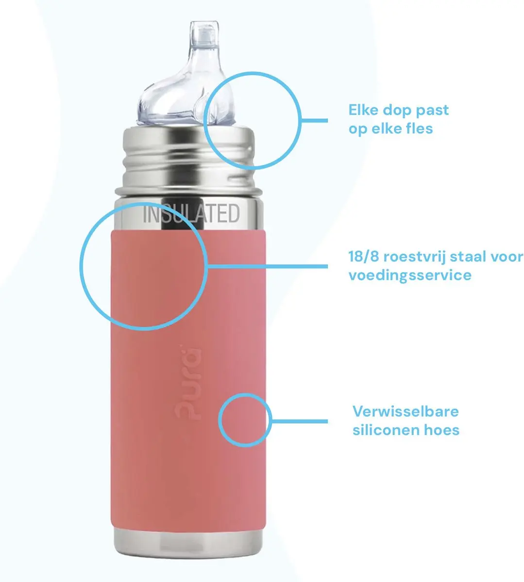 Pura Thermos Tuitfles 260ml - Rose
