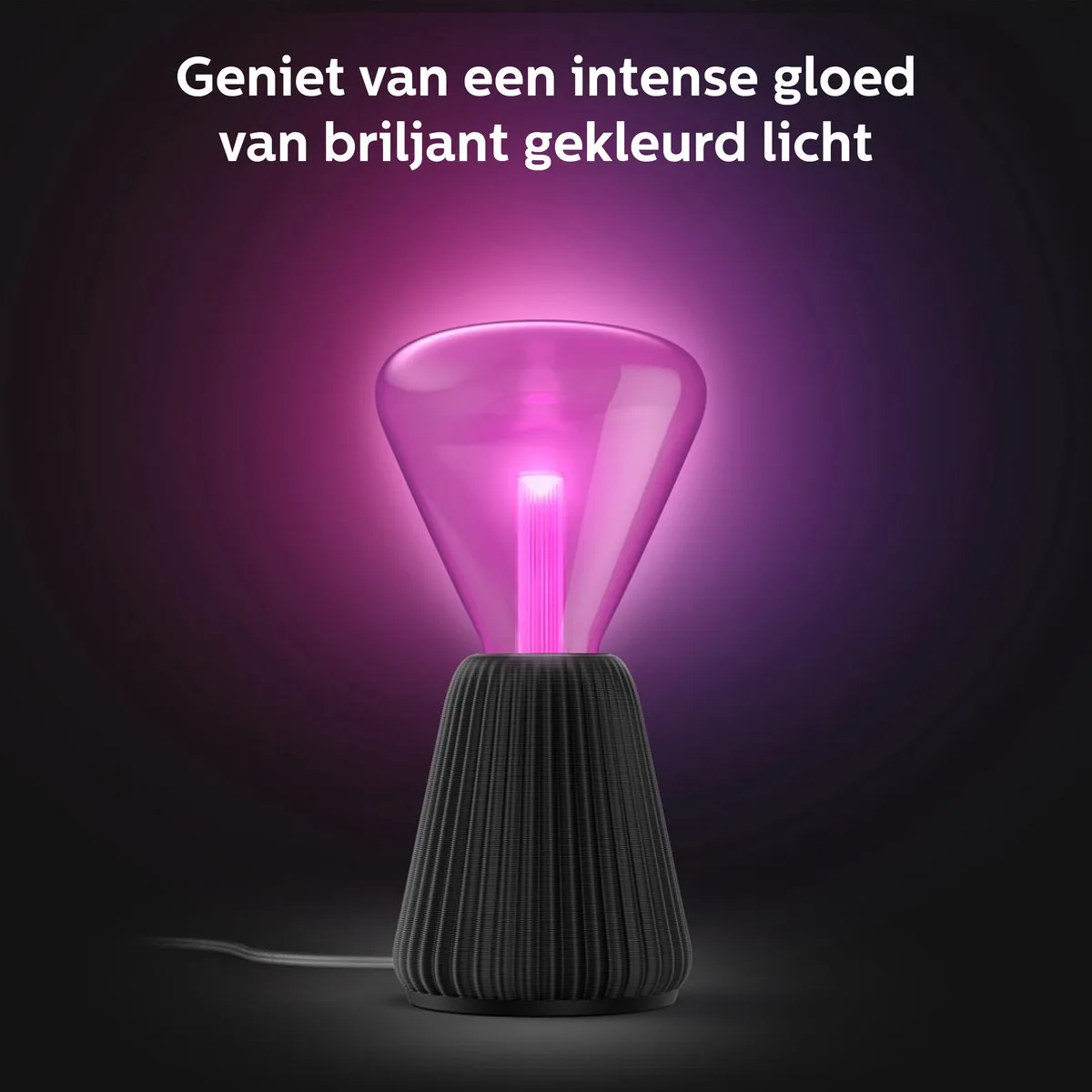 Philips Hue Lightguide 3D-geprinte Tafellamp - E27 - Wit & Kleur - Zwart