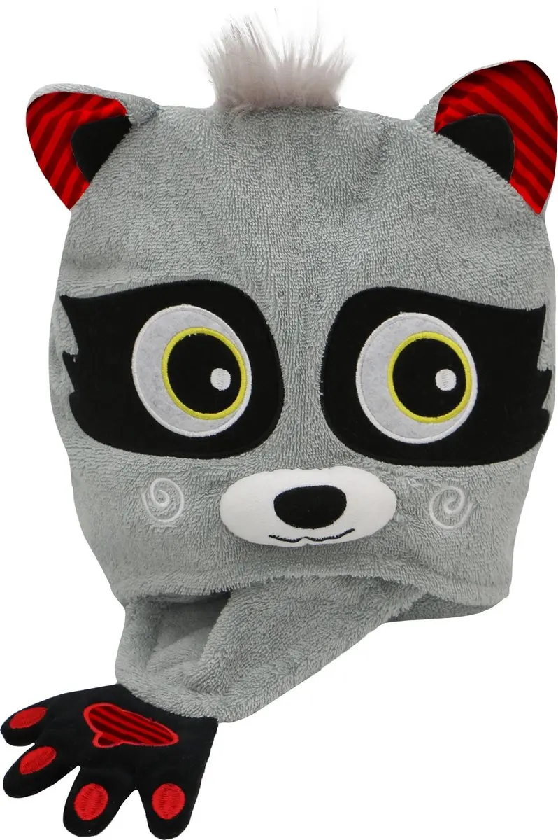 Zoocchini Badcape Rocco the Raccoon - One Size - Grijs