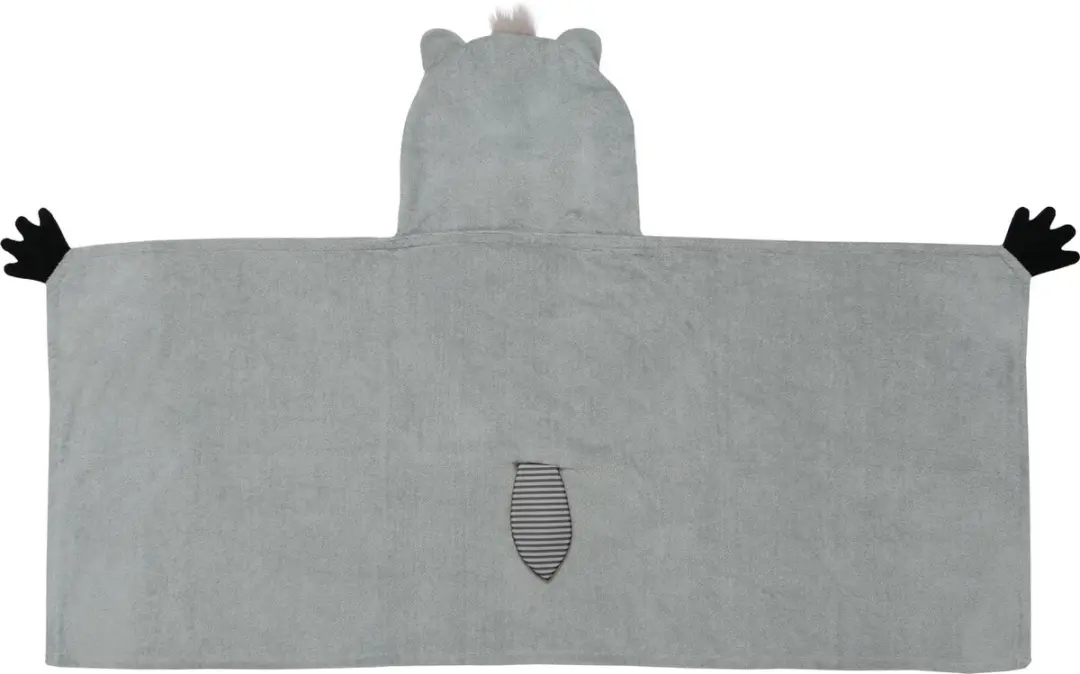 Zoocchini Badcape Rocco the Raccoon - One Size - Grijs