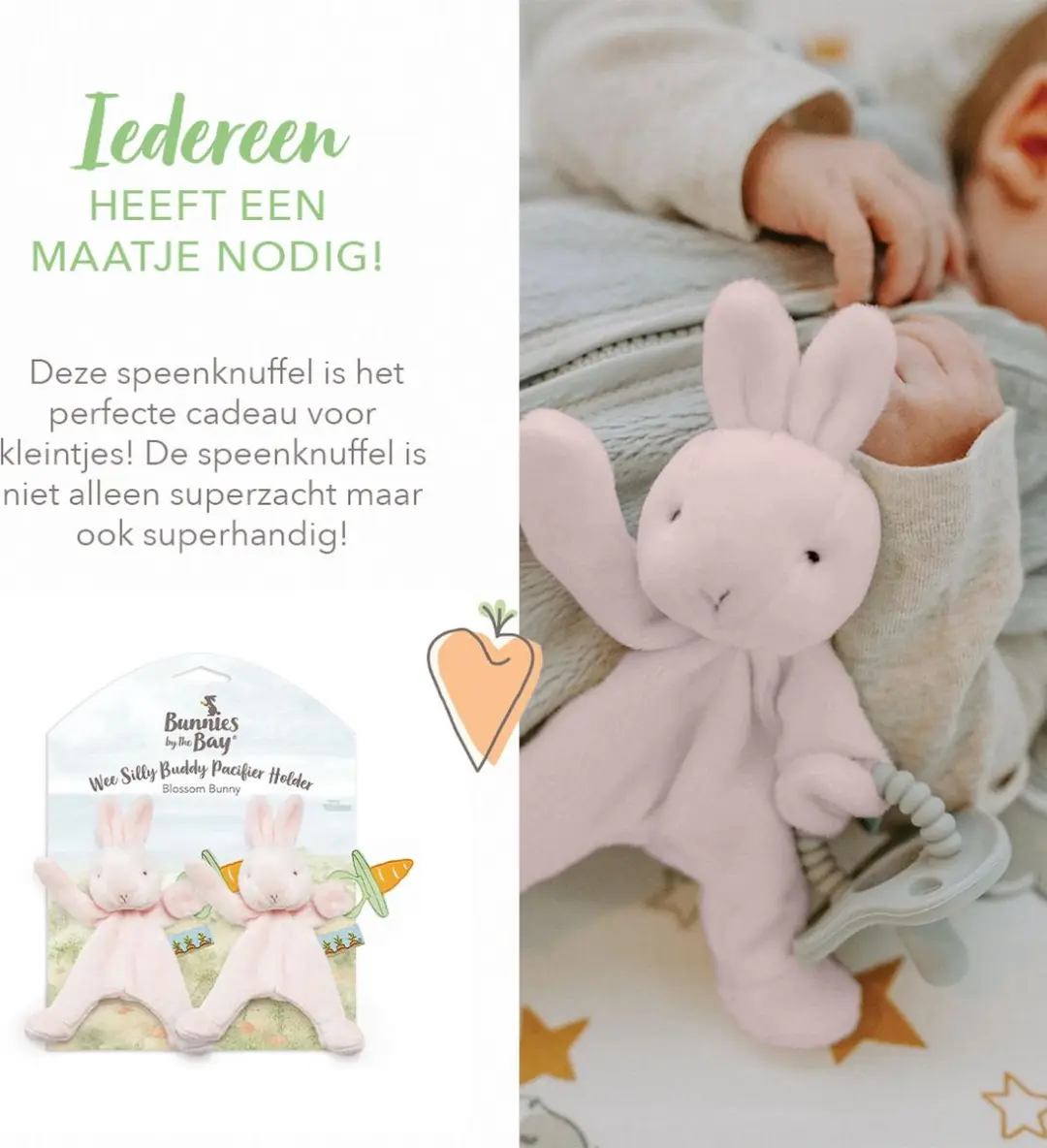 Bunnies By The Bay Knuffeldoekjes Roze - 2 Stuks