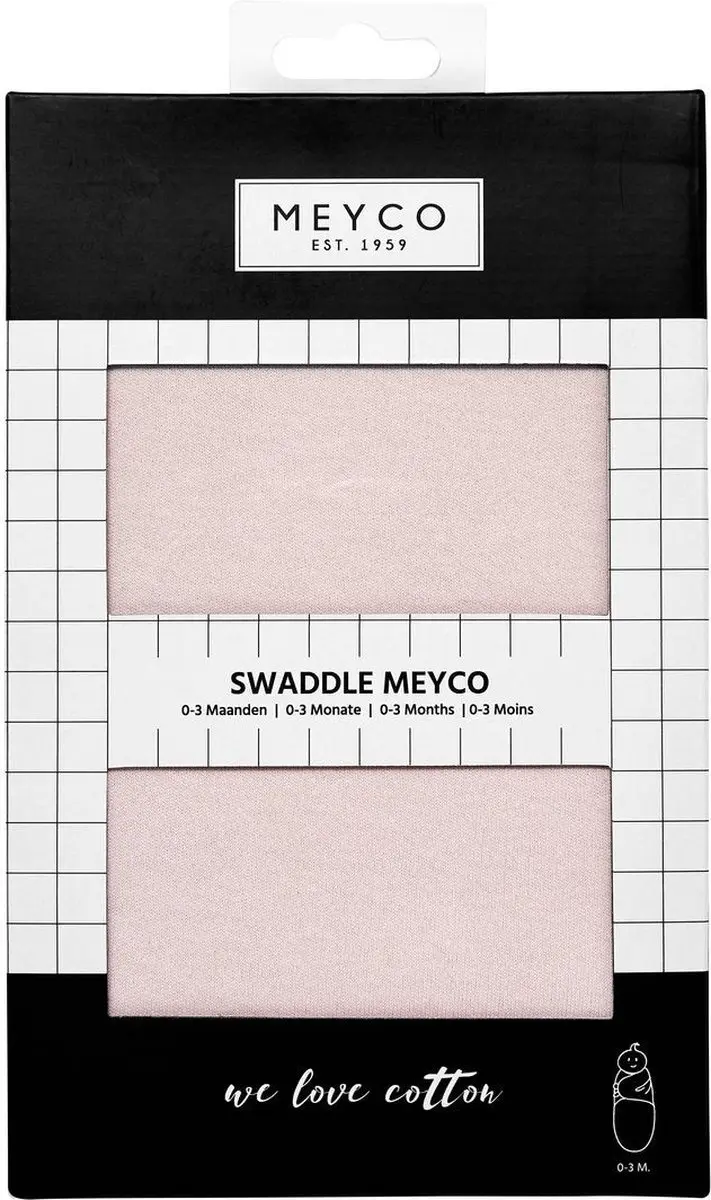 Meyco Baby SwaddleMeyco Inbakerdoek Uni Light Pink 0-3 maanden - 1.0 TOG