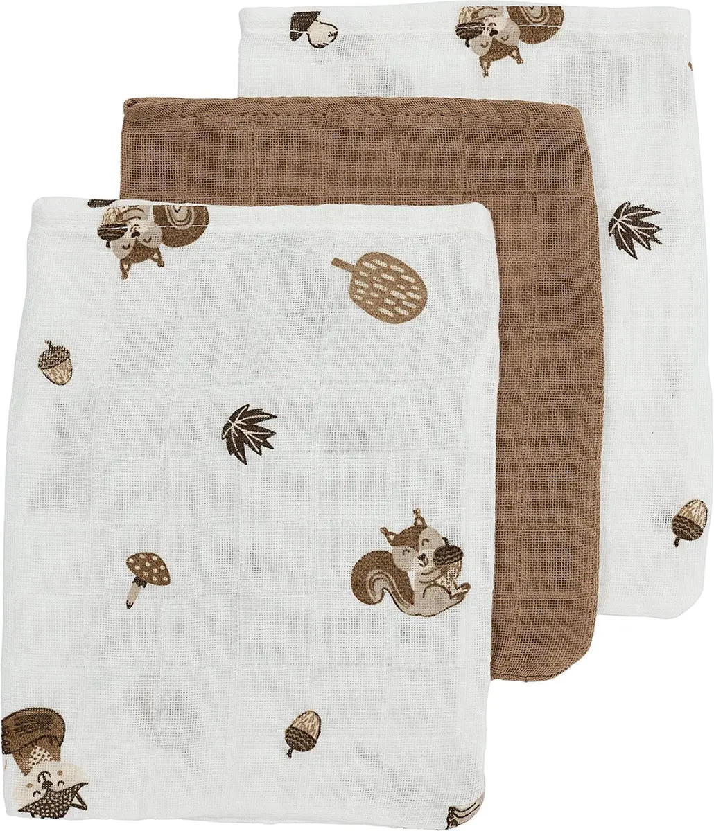 Meyco Baby Forest Animals Hydrofiele Wasdoekjes 3 Stuks