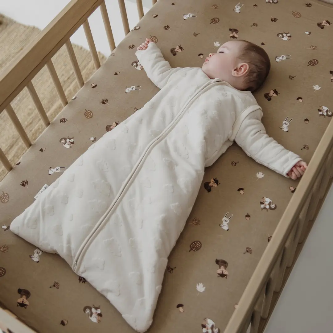 Meyco Baby Forest Animals Hoeslaken Junior 70x140/150cm - Sand