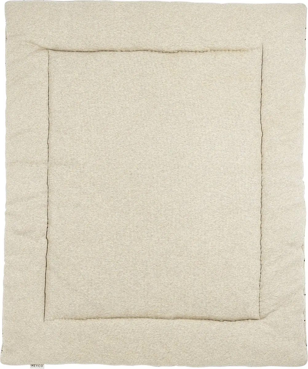 Meyco Baby Rib Mini Spot Boxkleed 80x100cm - Sand Melange
