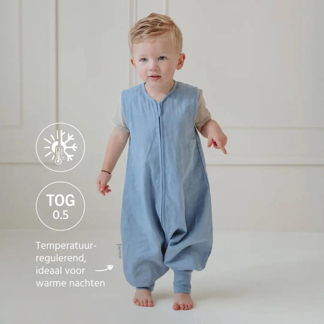 Meyco Baby Studio Collection Linnen Slaapoverall Jumper - 80cm - 0.5 TOG
