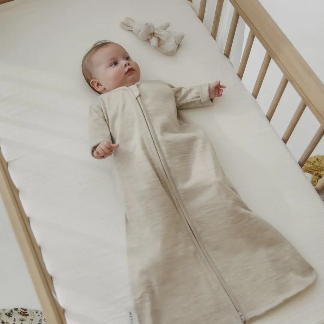 Meyco Merino Baby Slaapzak Sand Melange 90cm - 1.0 TOG