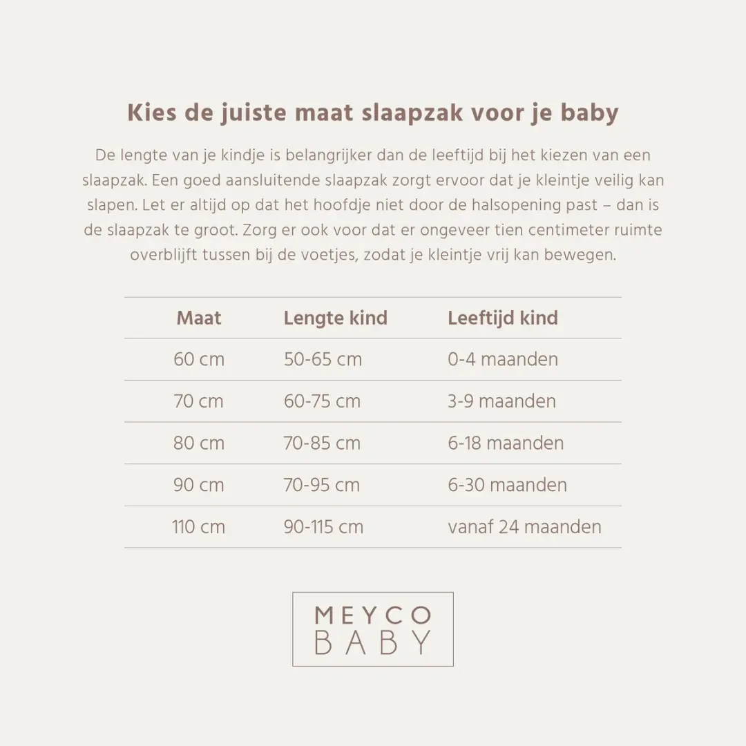 Meyco Baby Slaapzak Classic - 90cm - 1.0 TOG - Sand