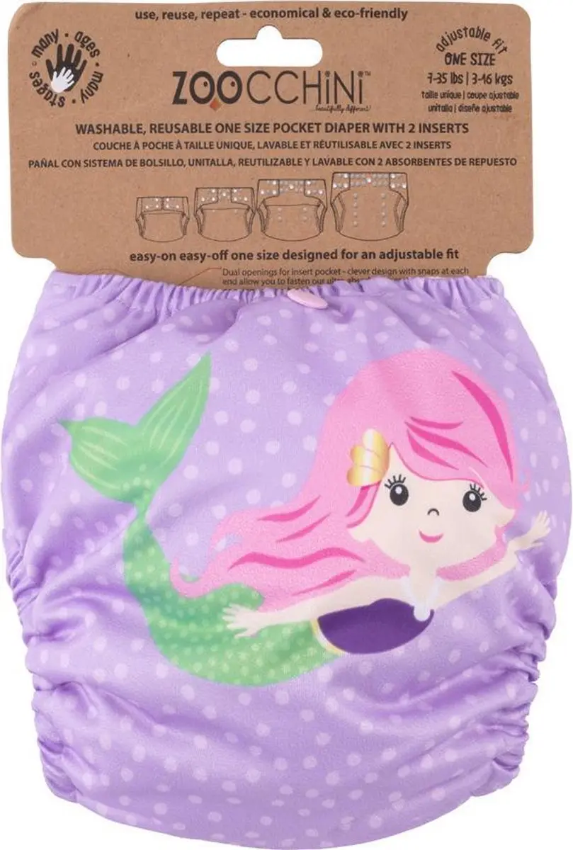 Zoocchini Herbruikbare Luier Marietta the Mermaid