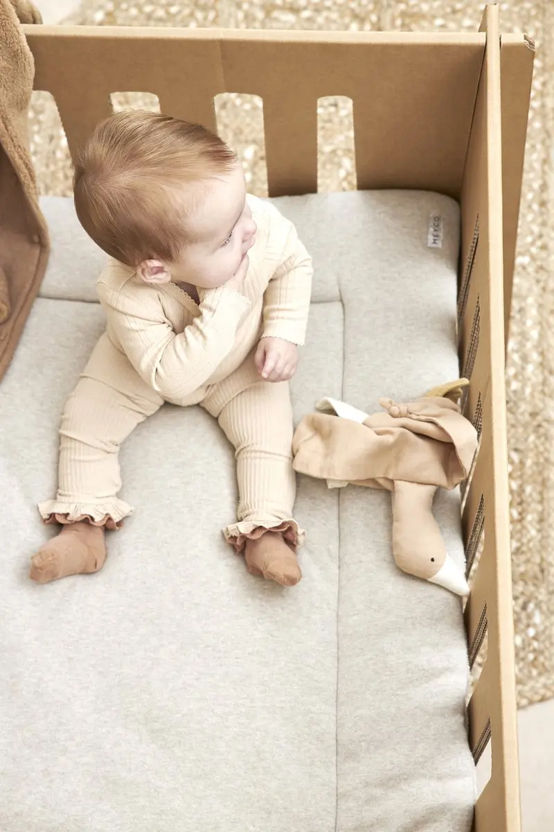 Meyco Baby Knit Basic Teddy Boxkleed 77x97cm - Sand Melange - afbeelding 6 van 6