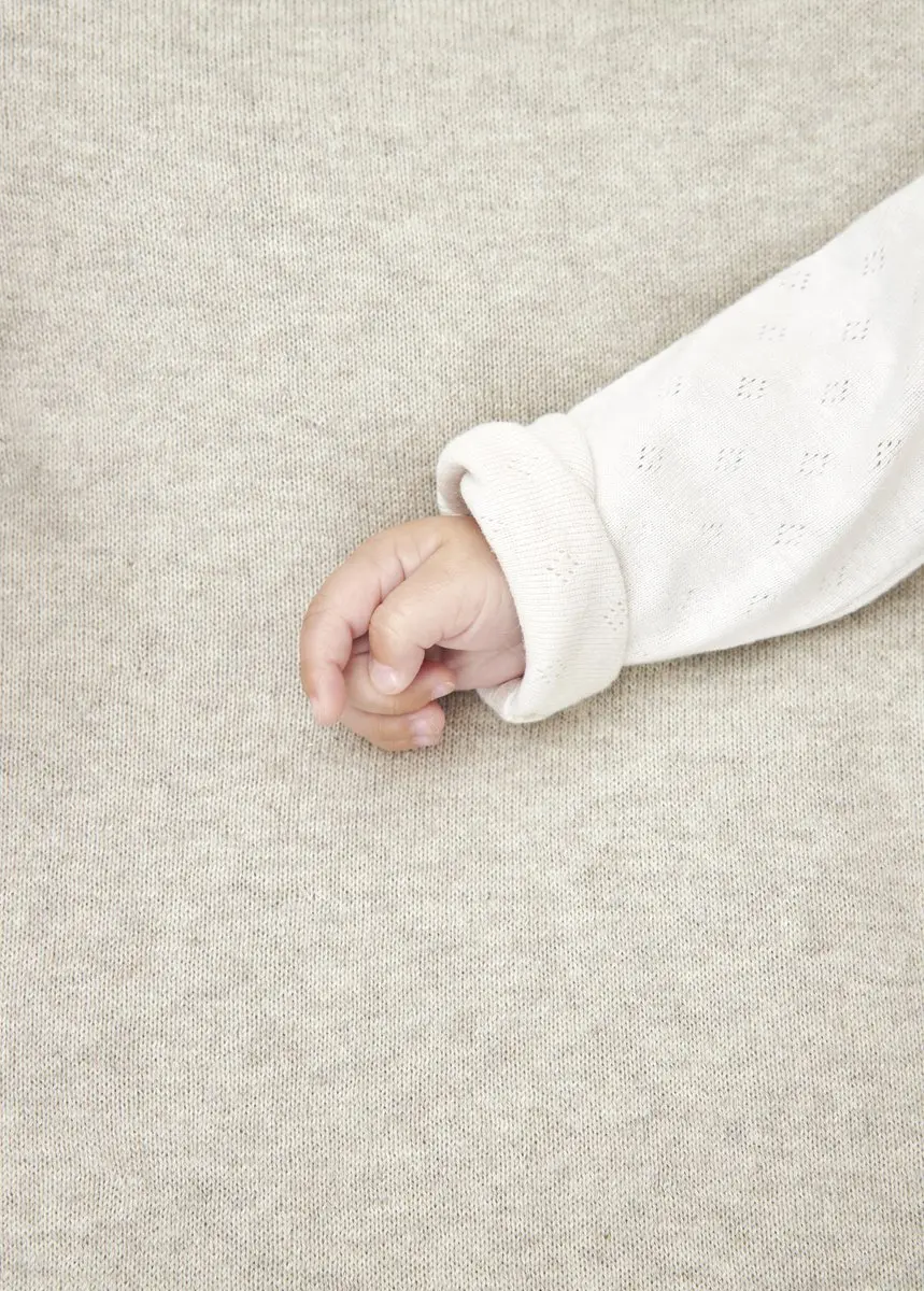 Meyco Baby Knit Basic Teddy Boxkleed 77x97cm - Sand Melange