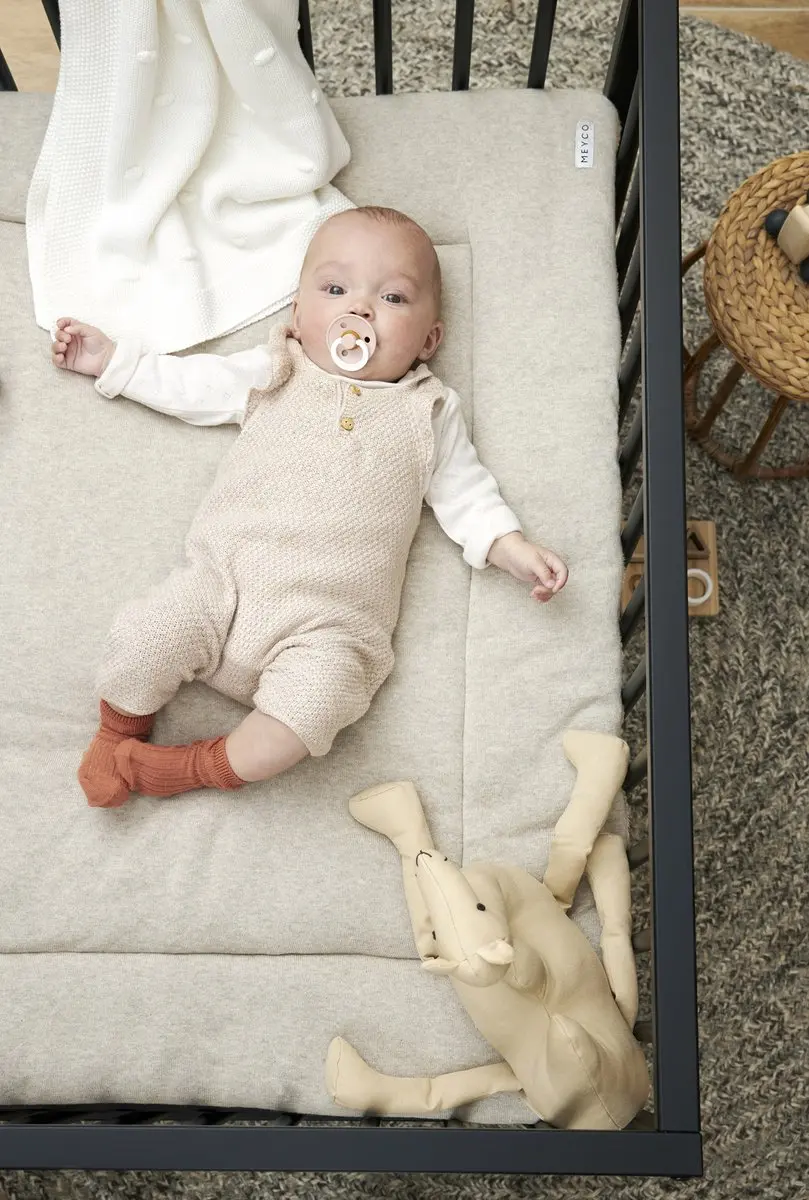 Meyco Baby Knit Basic Teddy Boxkleed 77x97cm - Sand Melange
