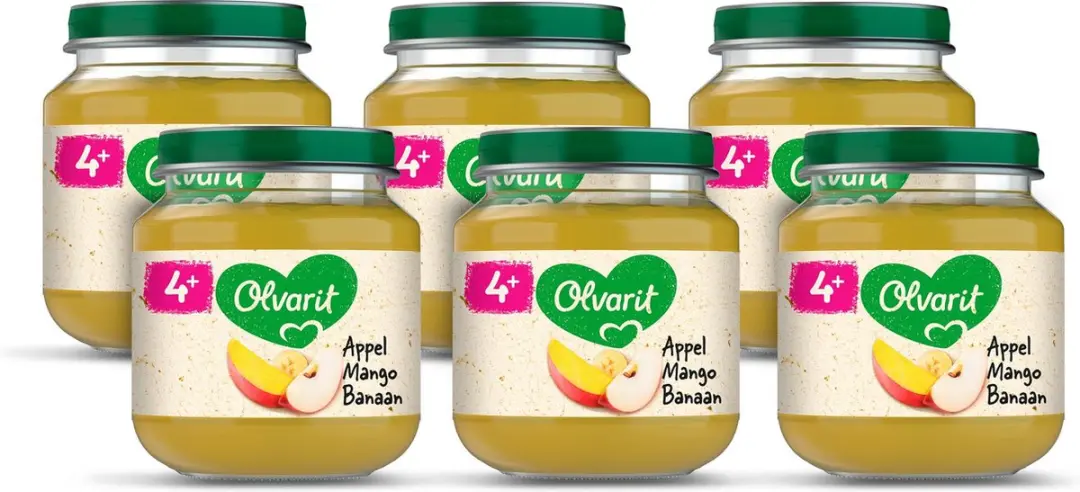 Olvarit Fruithapje 4+ Maanden Appel Mango Banaan