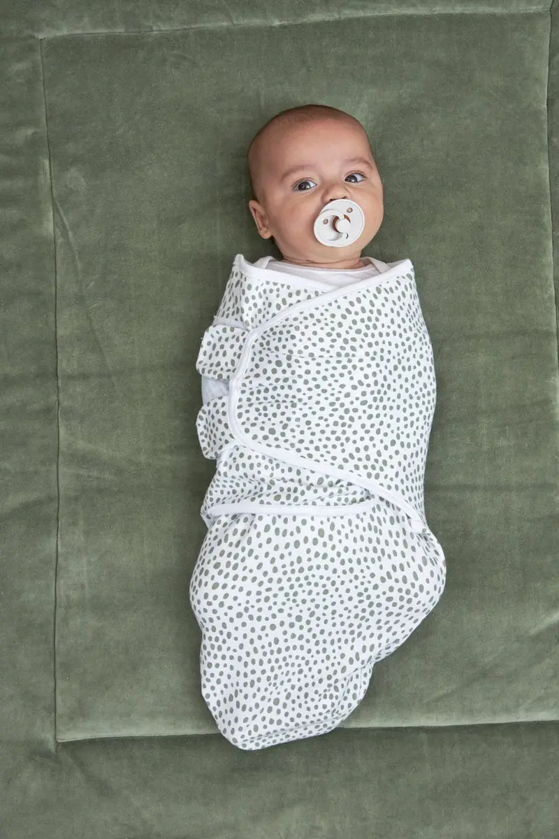 Meyco SwaddleMeyco Inbakerdoek 2-pack - 0-3 maanden - 1.0 TOG - Forest Green - afbeelding 6 van 6