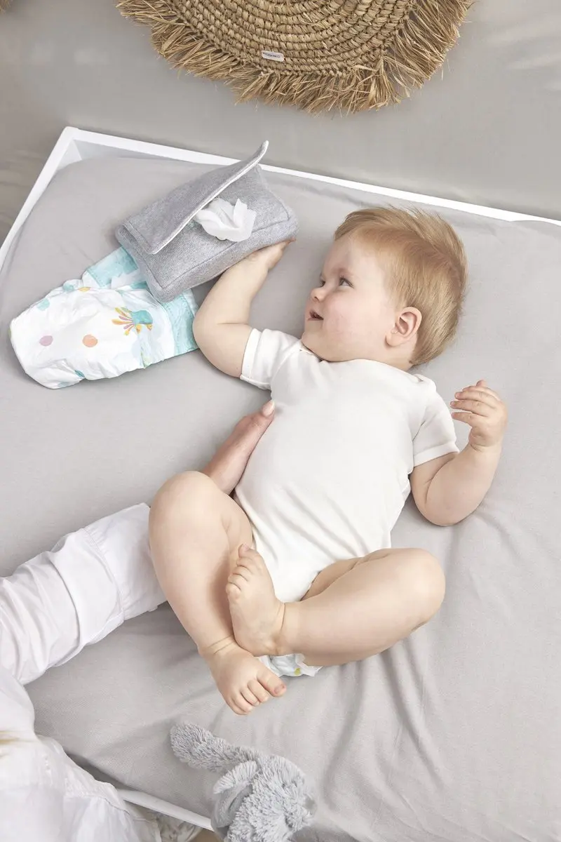 Meyco Baby Uni Aankleedkussenhoes 85x75cm - Lichtgrijs