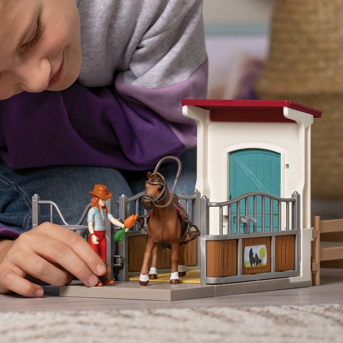 Schleich HORSE CLUB paardenbox speelset met Hannah en Cayenne - speelgoed.