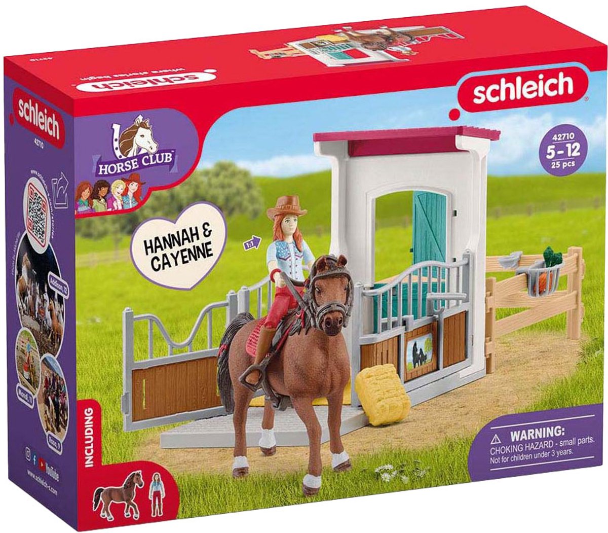 Schleich HORSE CLUB paardenbox speelset met Hannah en Cayenne - speelgoed.