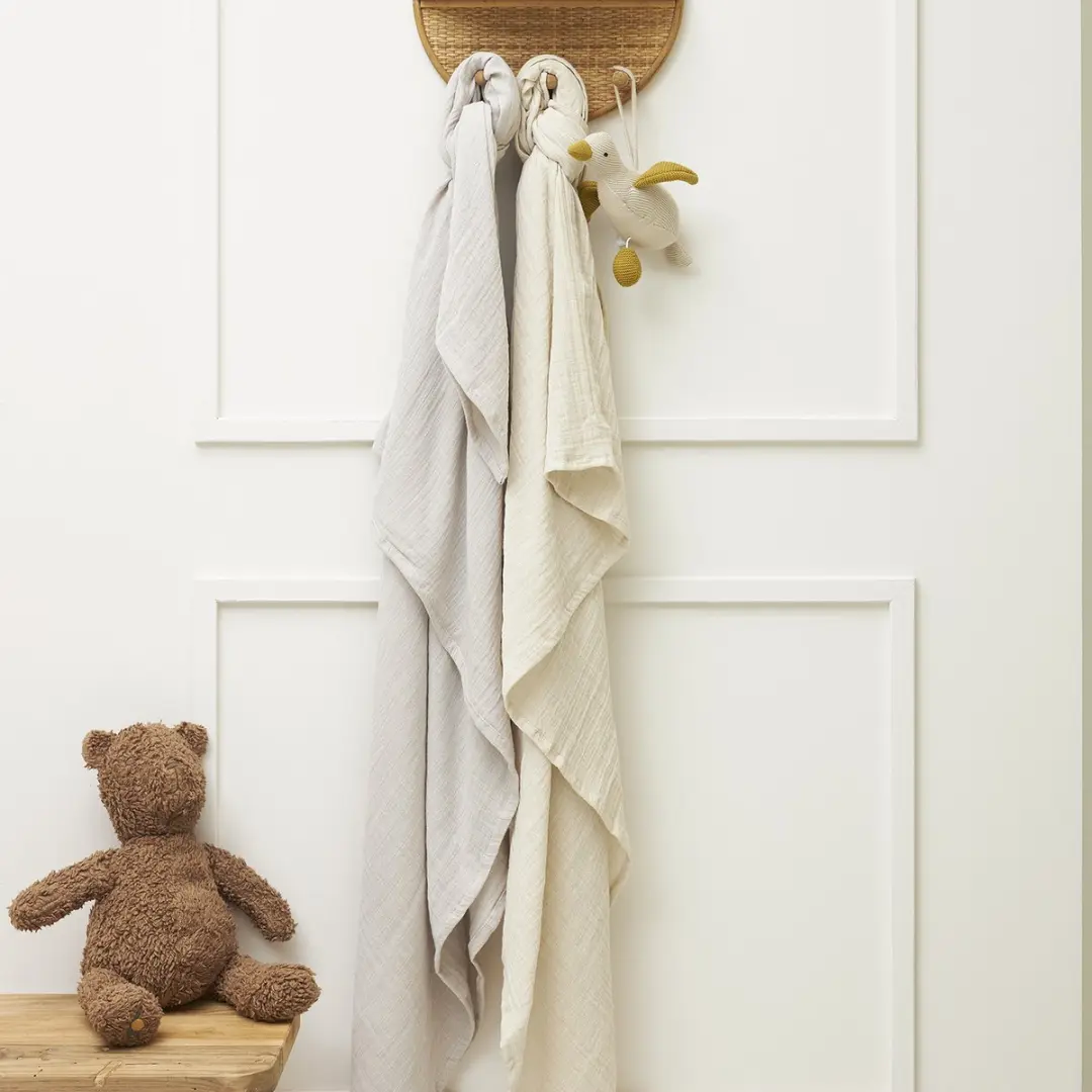 Meyco Baby Uni Swaddle 2-pack - 120x120cm - Soft Sand/Greige