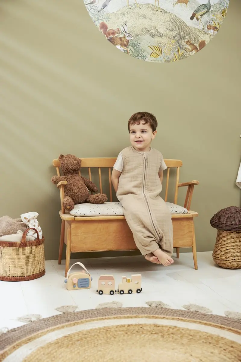 Meyco Baby Uni Zomer Slaapoverall Jumper Sand 104cm