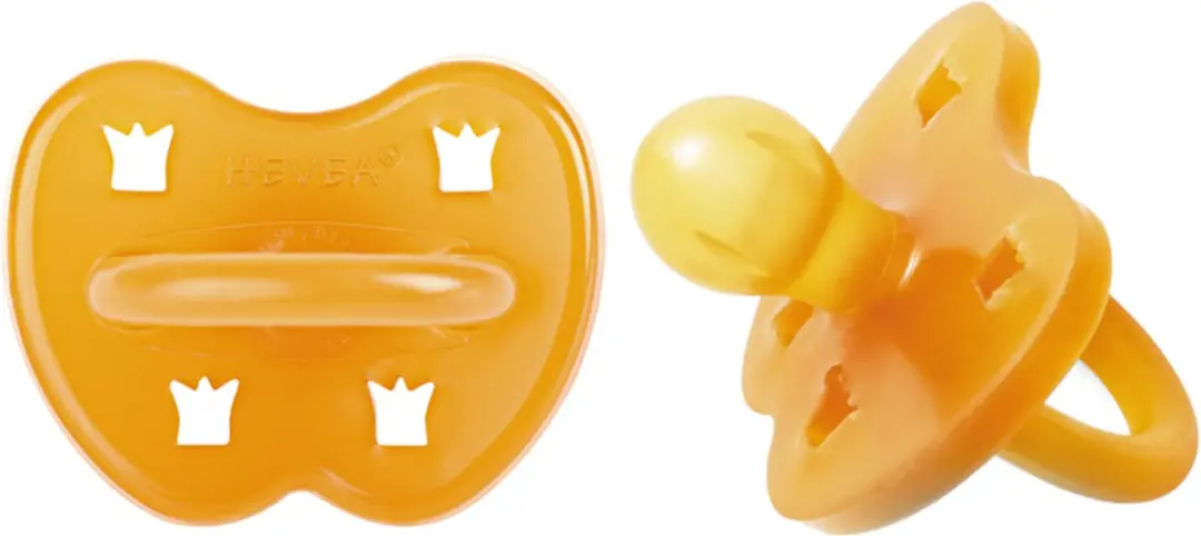 Hevea Two-Pack Round Teat 3-36 Maanden - Geel