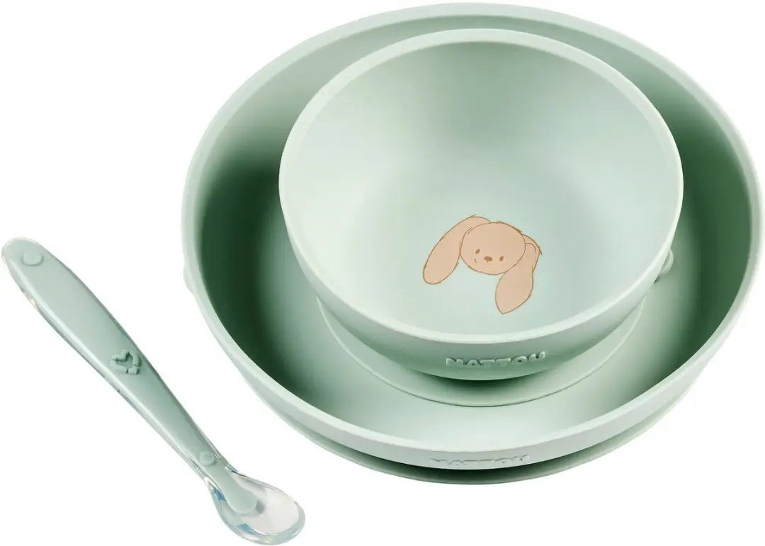 Nattou Mealtime Silicone Serviesset 3-delig