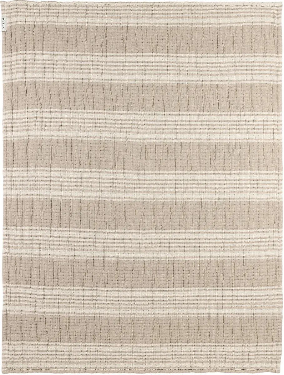Meyco Baby Stripe Jacquard Wiegdeken 75x100cm - Sand