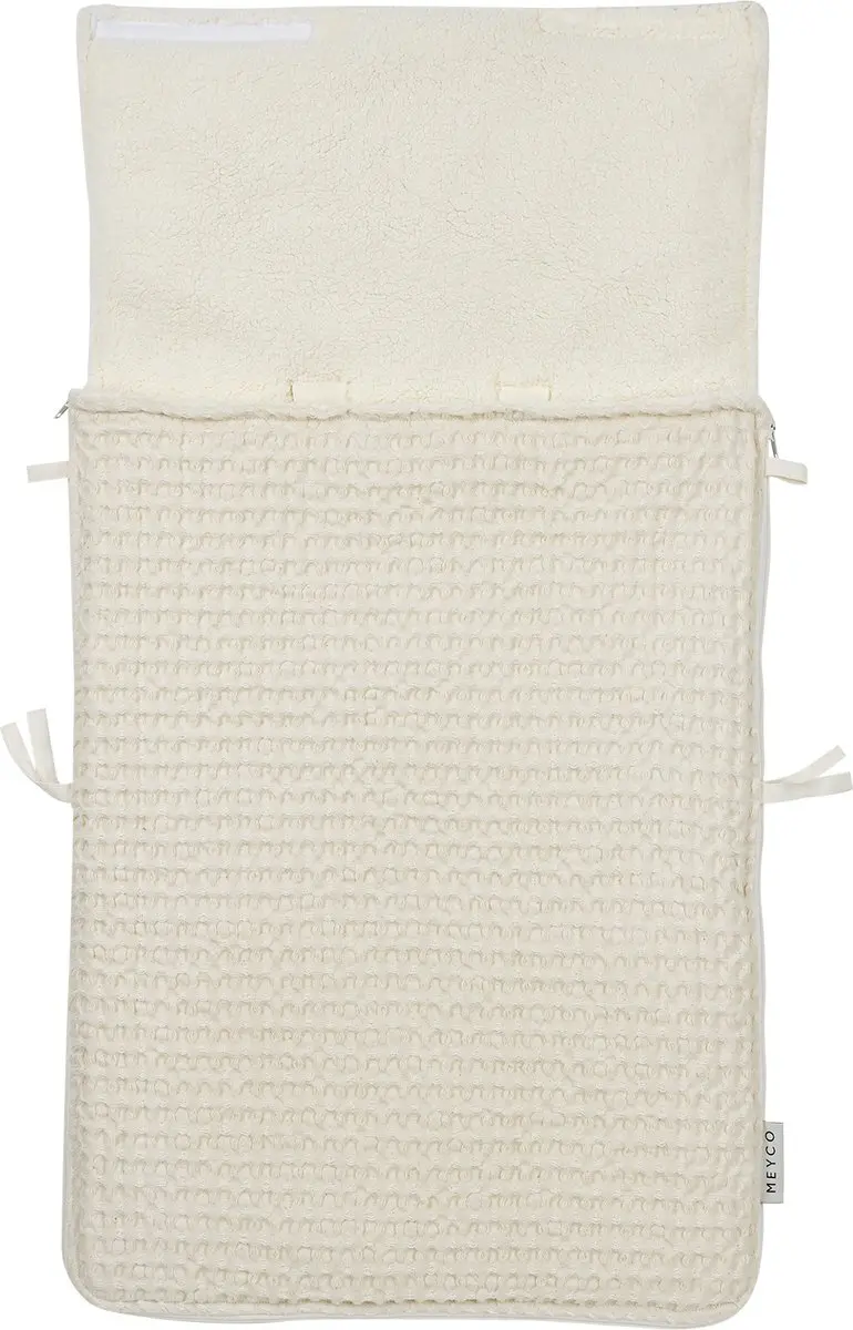 Meyco Baby Wafel Teddy Voetenzak Nature 40x82cm - afbeelding 6 van 6