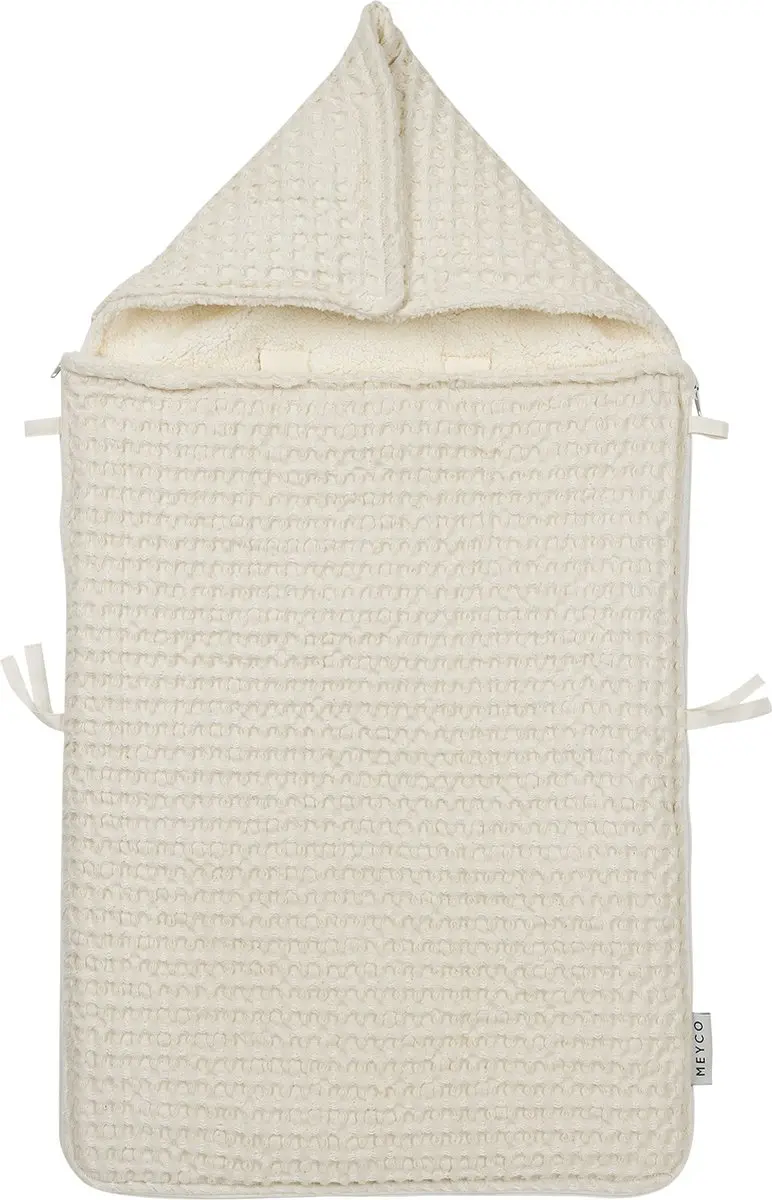 Meyco Baby Wafel Teddy Voetenzak Nature 40x82cm