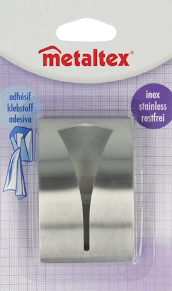Metaltex Zelfklevende RVS Handdoekhouder - Zilver