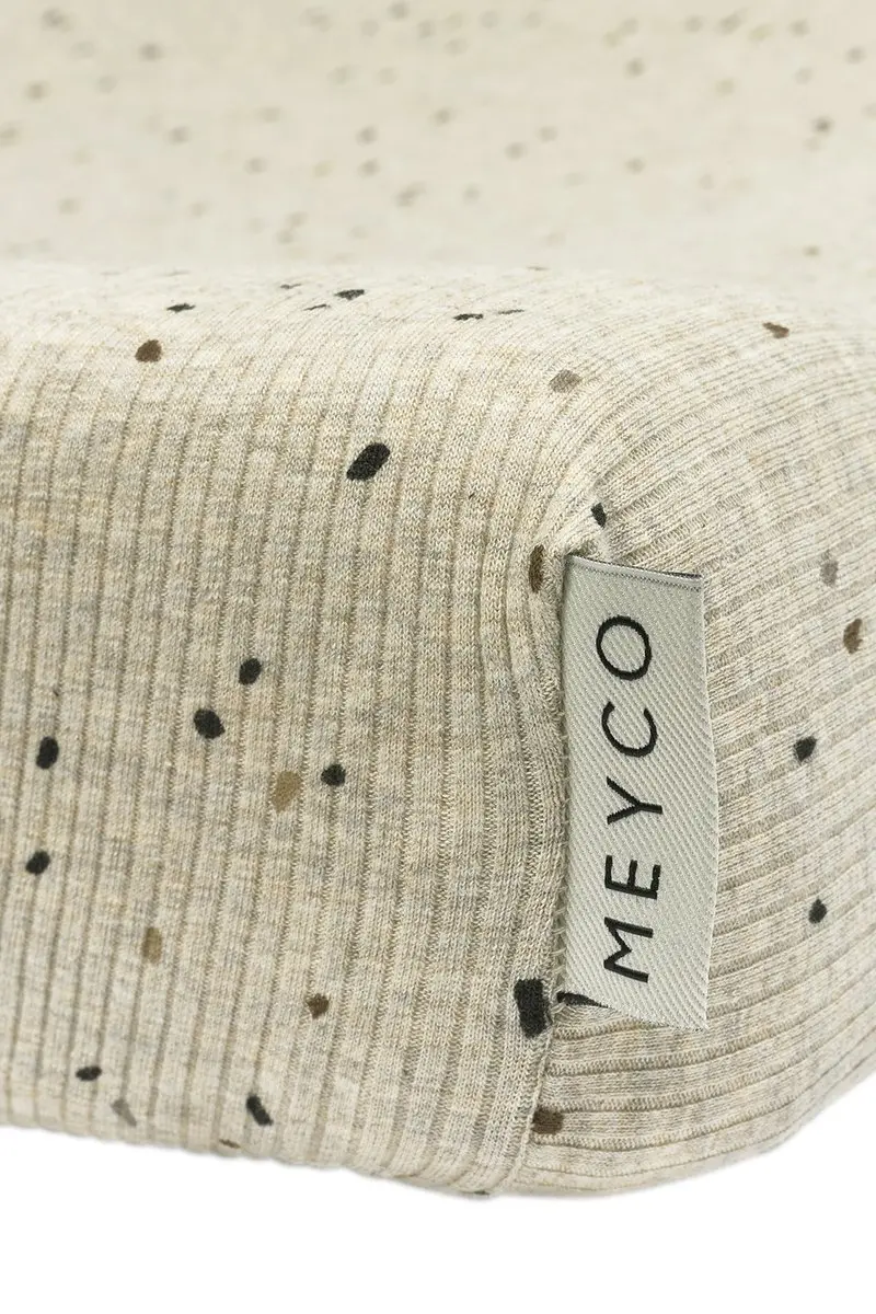 Meyco Baby Rib Mini Spot Aankleedkussenhoes 50x70cm - Sand Melange