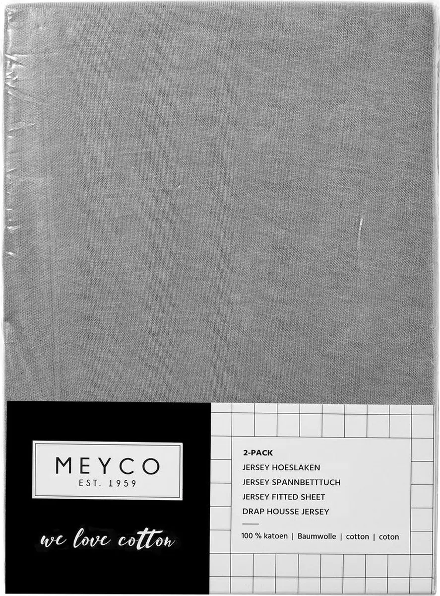 Meyco Baby Uni Hoeslaken Juniorbed - 2 Stuks 70x140/150cm - Grijs