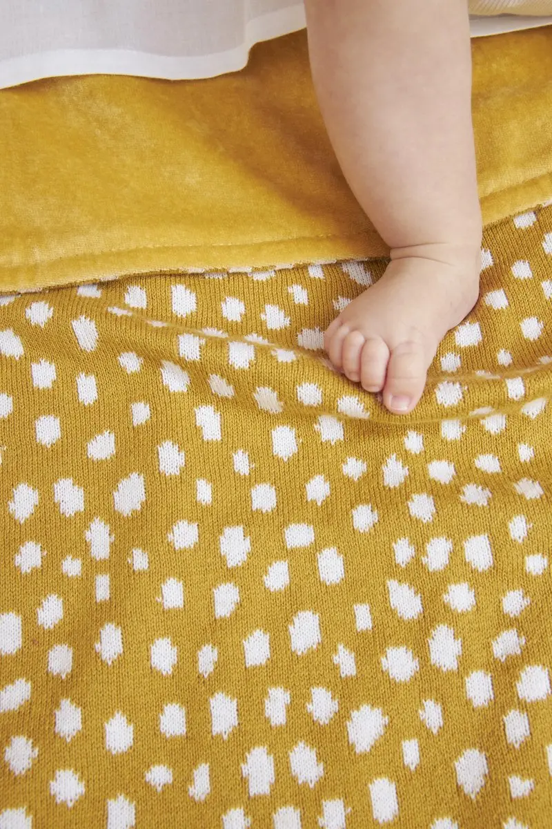 Meyco Baby Cheetah Velvet Ledikantdeken 100x150cm - Honey Gold