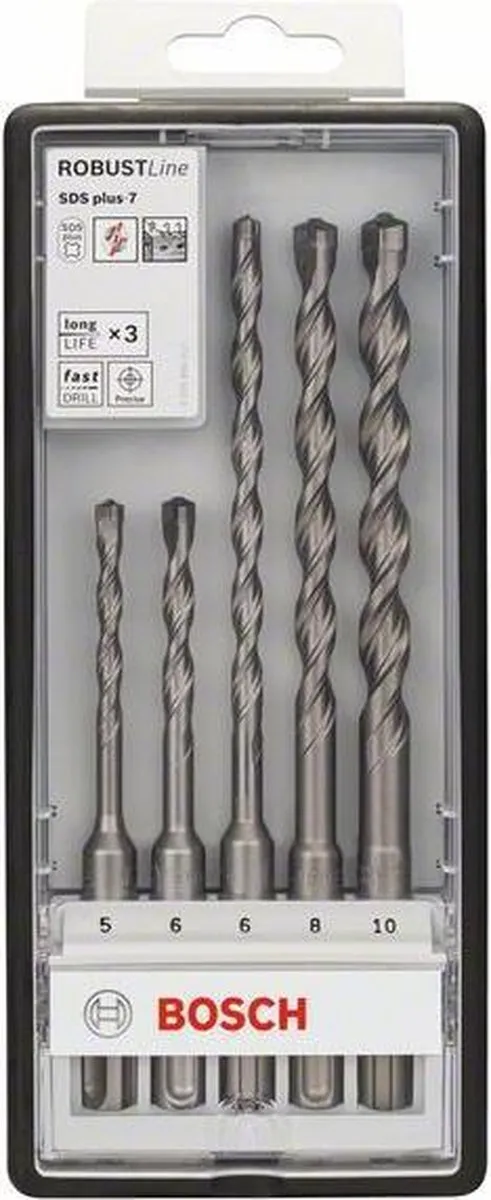 Bosch Robust Line SDS-plus Hamerborenset 5-delig - 5/6/8/10mm