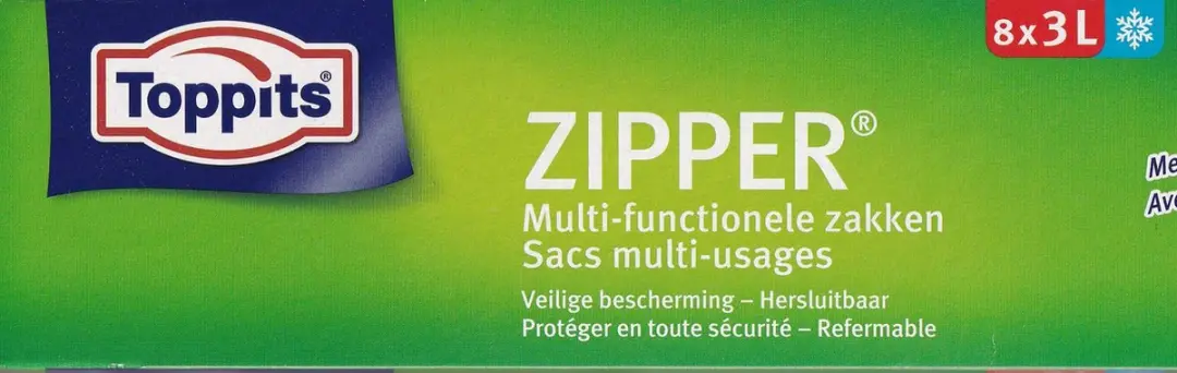Toppits Zipper Zakken 27x24cm - 32 Stuks - Transparant