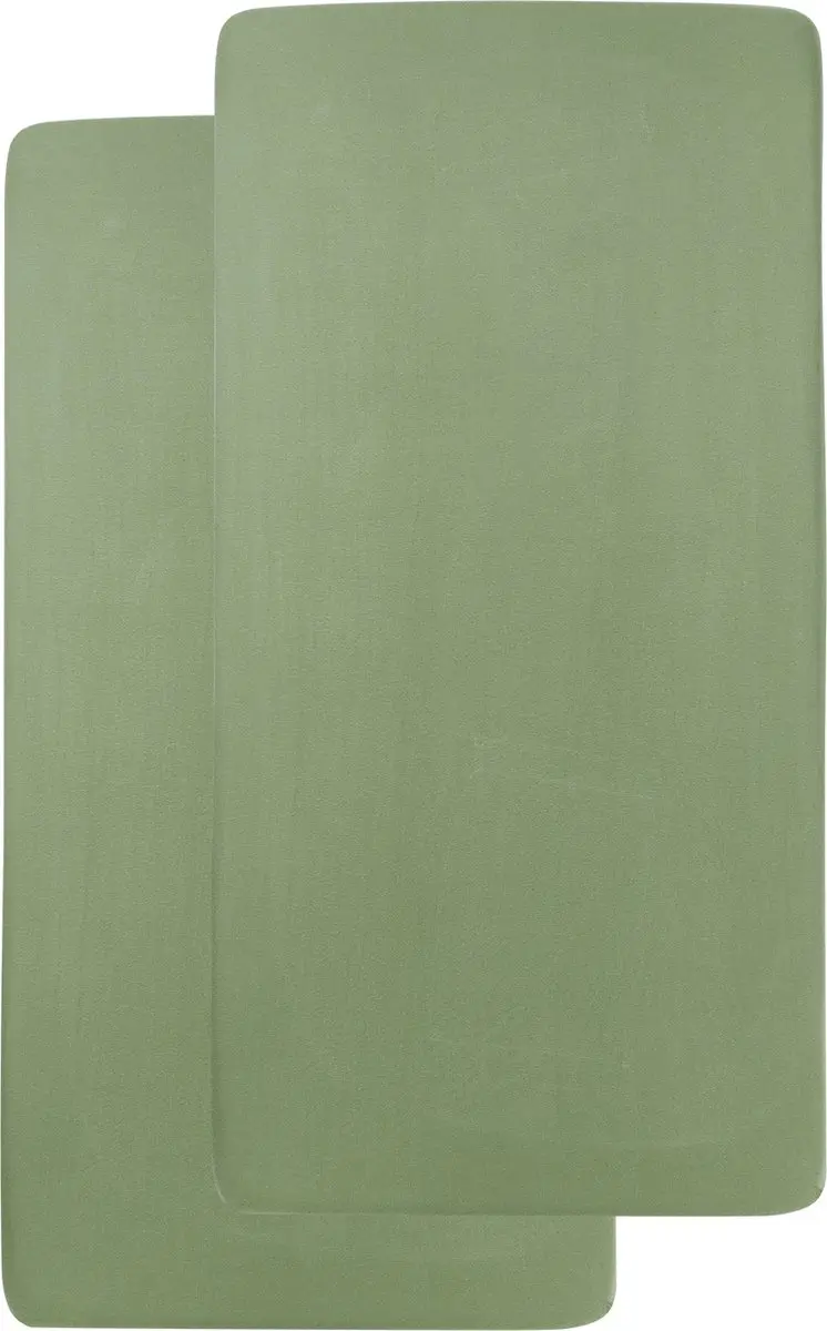 Meyco Baby Uni Hoeslaken Juniorbed - 2 Stuks 70x140/150cm - Olive Green