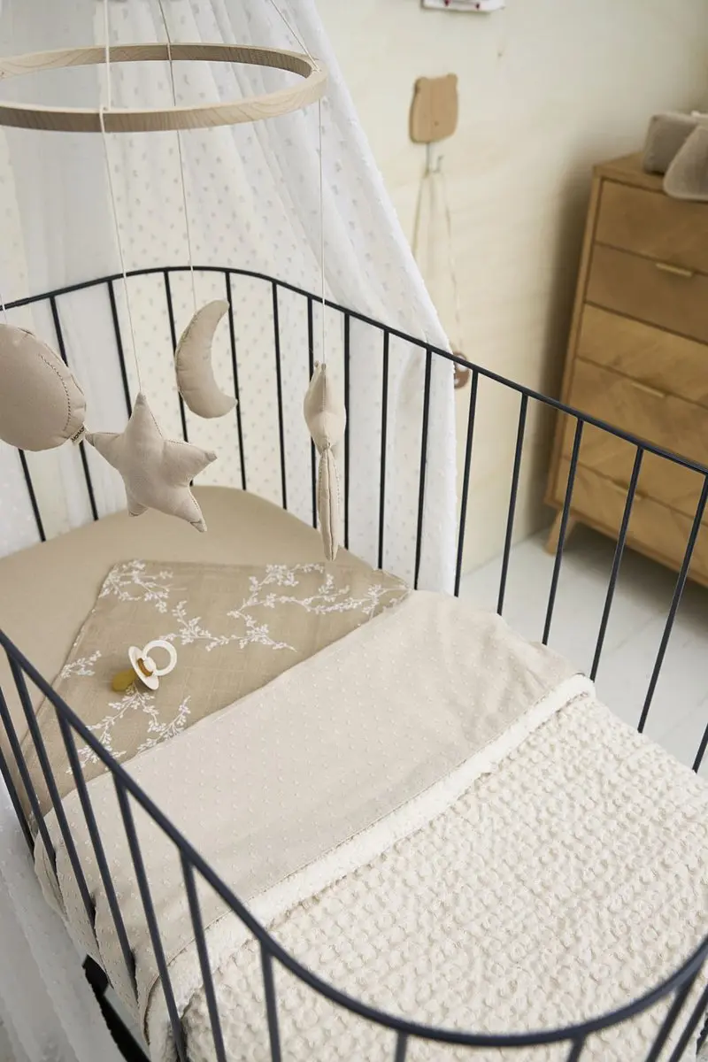 Meyco Baby Wafel Teddy Wiegdeken Nature 75x100cm - 2.0 TOG