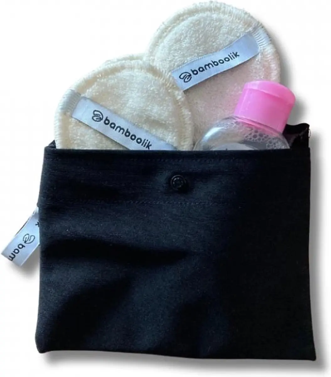 Bamboolik Wetbag Waterdichte Luieretui 17x14cm - 2 Vakken - Zwart
