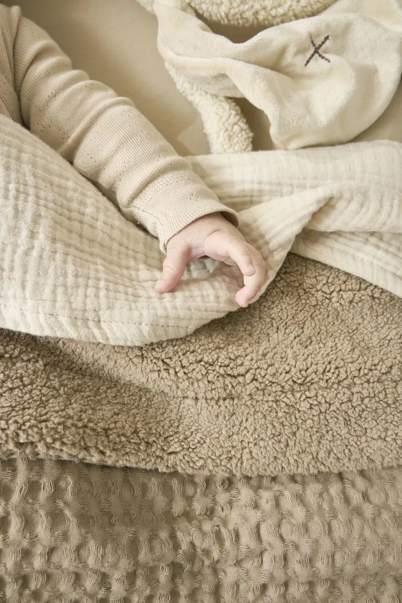 Meyco Baby Wafel Teddy Deken 100x150cm - 2.0 TOG - Taupe