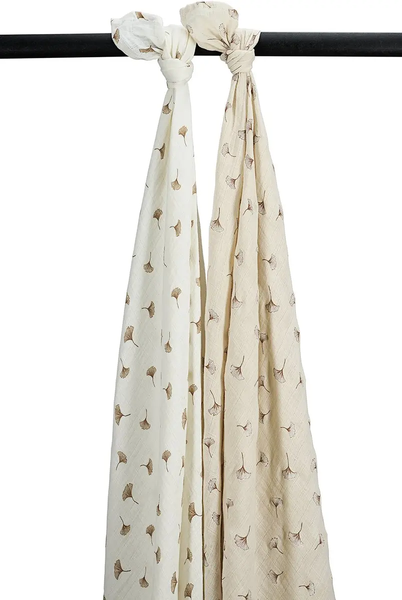 Meyco Baby Ginkgo Swaddle 2-pack
