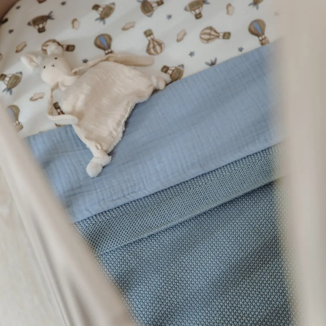 Meyco Baby Mini Relief Wiegdeken Jeans Blue 75x100cm 1.0 TOG - afbeelding 6 van 6