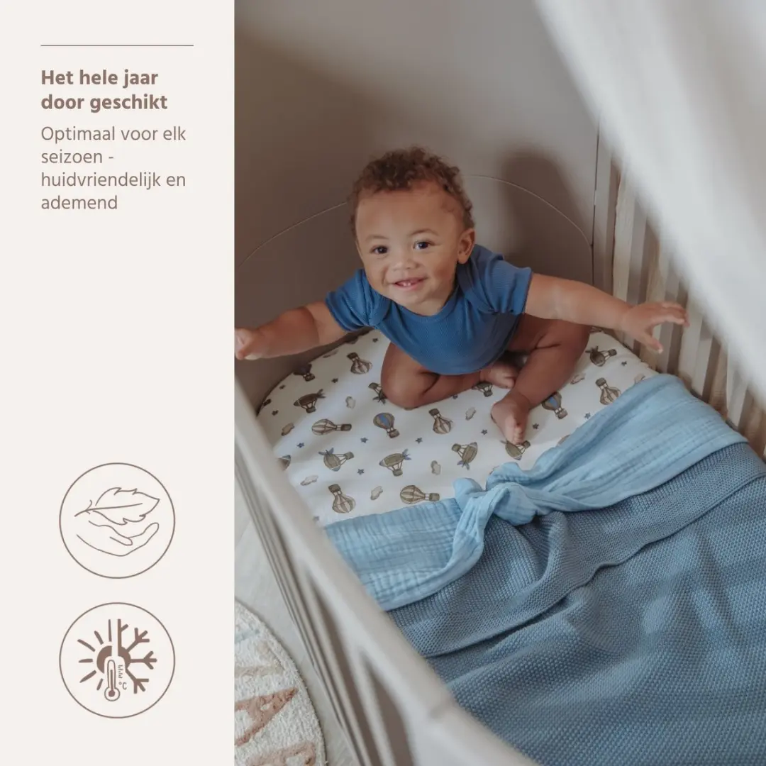 Meyco Baby Mini Relief Wiegdeken Jeans Blue 75x100cm 1.0 TOG