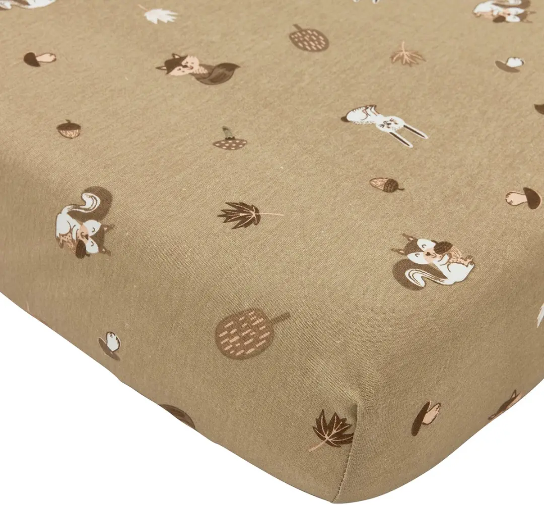 Meyco Baby Forest Animals Hoeslaken Ledikant 60x120cm - Sand